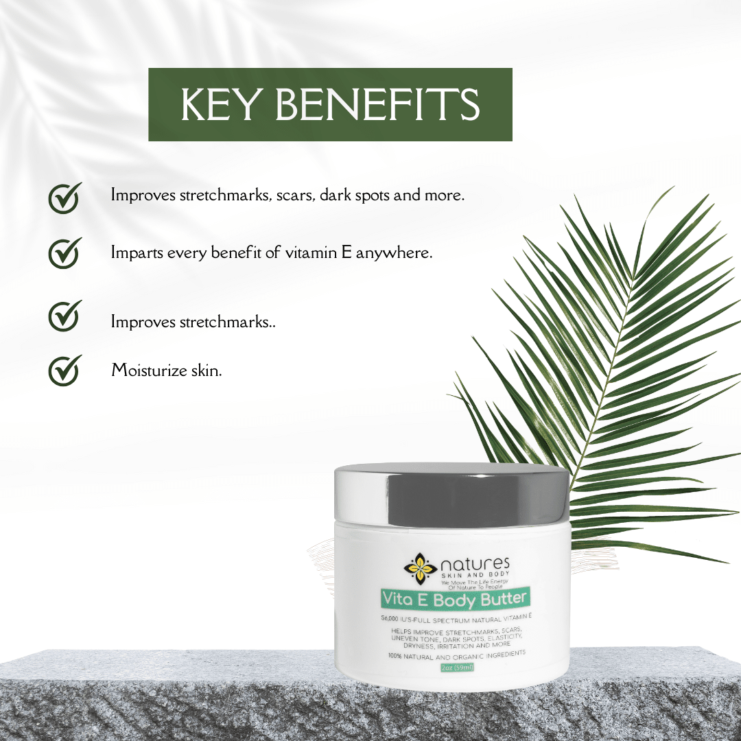 Vita E™-Intense Moisturizing, Megadose Vitamin E Body Butter-56,000 IU’S Full Spectrum Natural Vitamin E-Improves Stretchmarks, Scars, Dark Spots And More. Imparts every Benefit Of Vitamin E Anywhere Applied 2oz