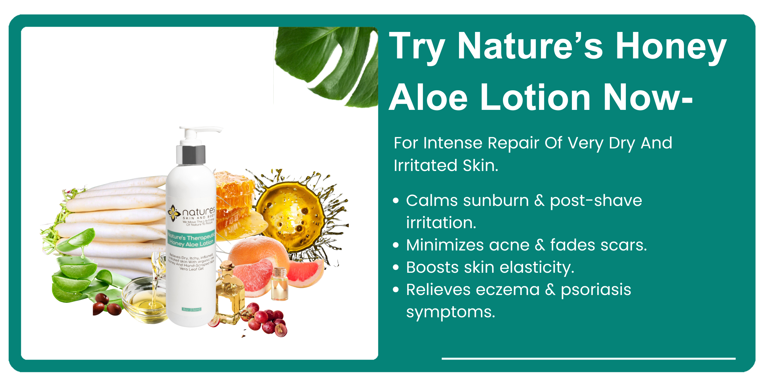 NATURE'S HONEY ALOE LOTION- Intense Repair Of Very Dry And Problem Skin banner