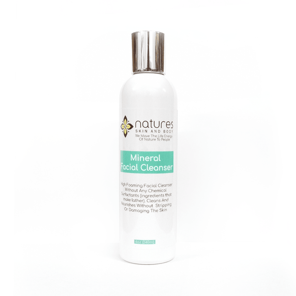 Mineral Facial Cleanser-High Foaming Facial Cleanser Without Any Chemical Surfactants (ingredients that make lather). Cleans And Nourishes Without Stripping Or Damaging The Skin.
