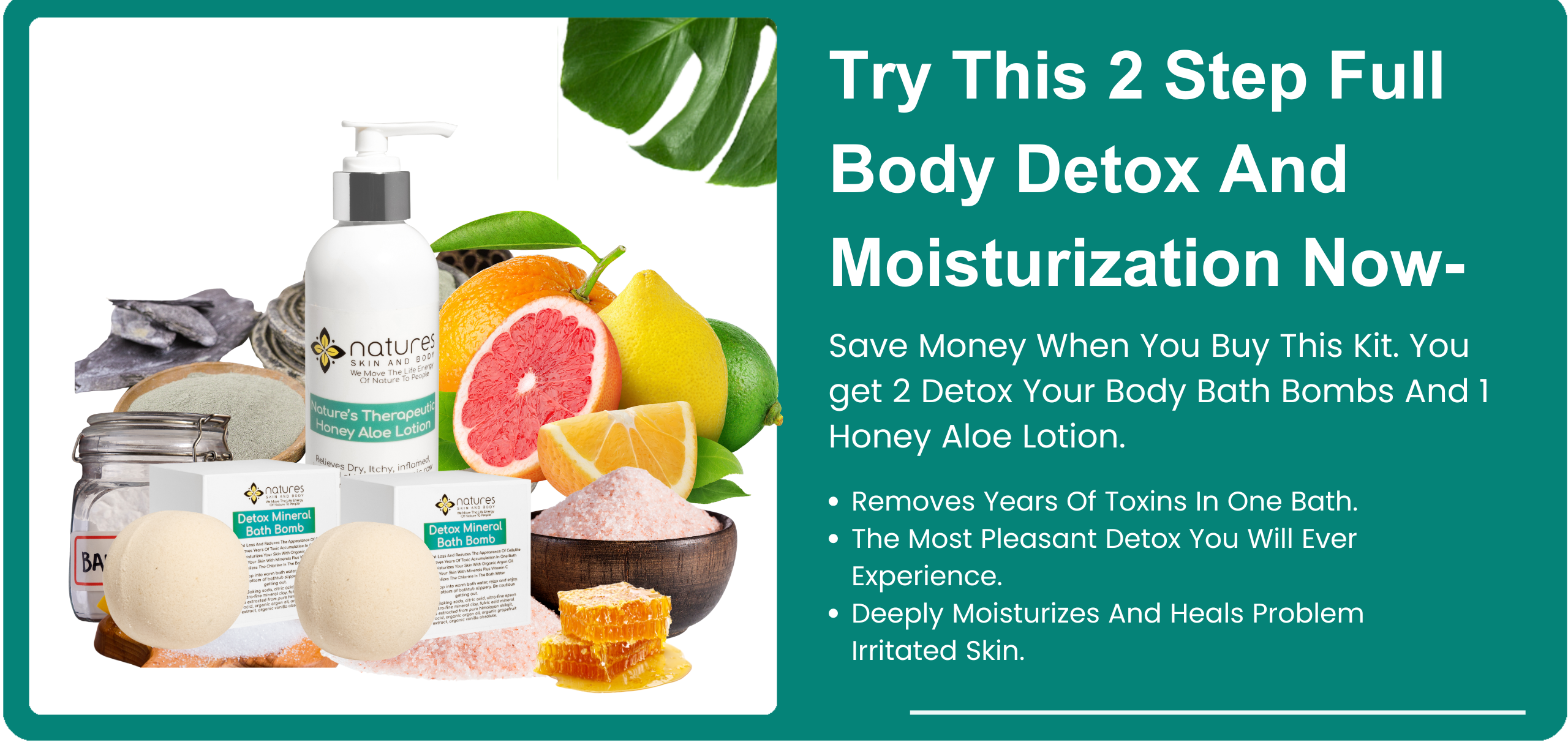 2 step full body detox and moisturization. banner