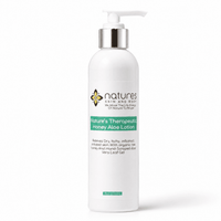 Thumbnail for A white pump bottle of Nature's Skin and Body Honey Aloe Lotion with a silver collar and white pump, shown on a clean white background.