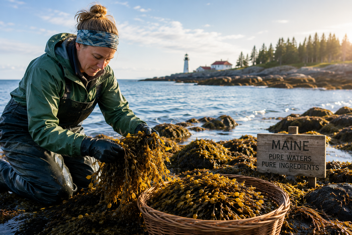 Hand-harvested bladderwrack, Maine coast