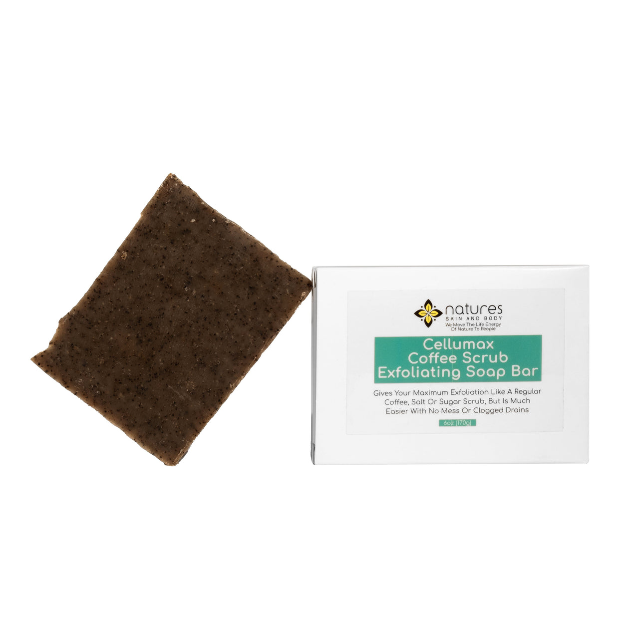 Cellumax Coffee Scrub Exfoliating Soap Bar - Gives Your Maximum Exfoliation Like A Regular Coffee, Salt Or Sugar Scrub But Is Much Easier, With No Mess Or Clogged Drains.