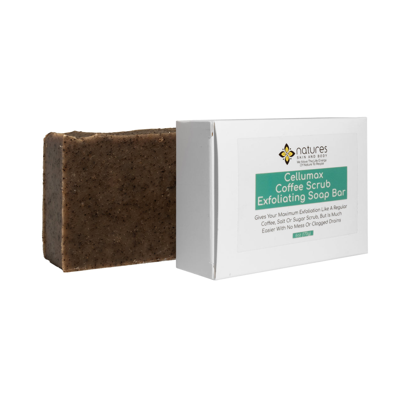 Cellumax Coffee Scrub Exfoliating Soap Bar - Gives Your Maximum Exfoliation Like A Regular Coffee, Salt Or Sugar Scrub But Is Much Easier, With No Mess Or Clogged Drains.