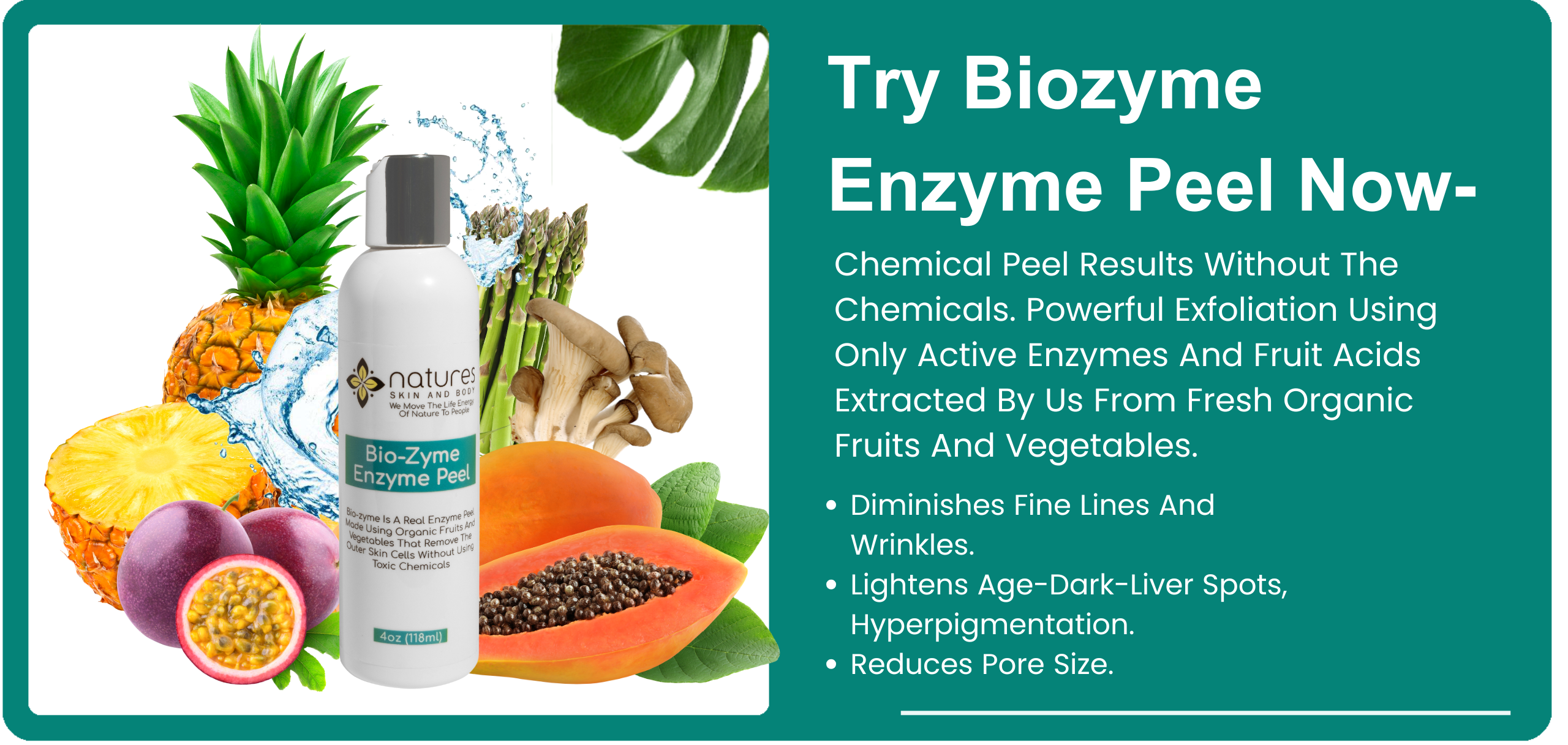 Biozyme Enzyme Peel-Chemical Peel Results Without The Chemicals. banner