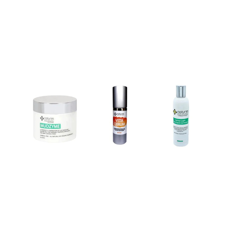 3 Step System to remove facial age spots and improve hyperpigmentation.